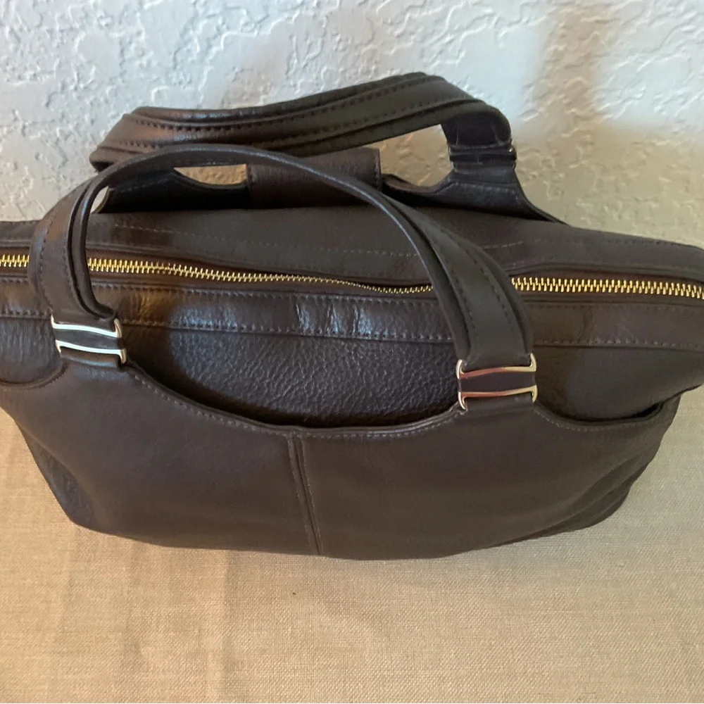 Tumi brown Leather briefcase double handle bag
